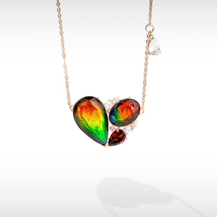 Adore Ammolite Pendant in 18k Rose Gold Vermeil