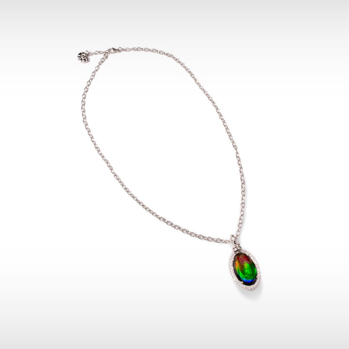 Knots Ammolite Necklace in Sterling Silver