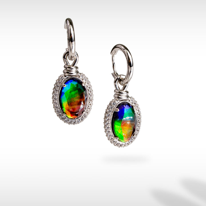 Knots Ammolite Earrings in Sterling Silver