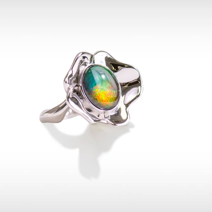 Bloom Ammolite Ring in Sterling Silver