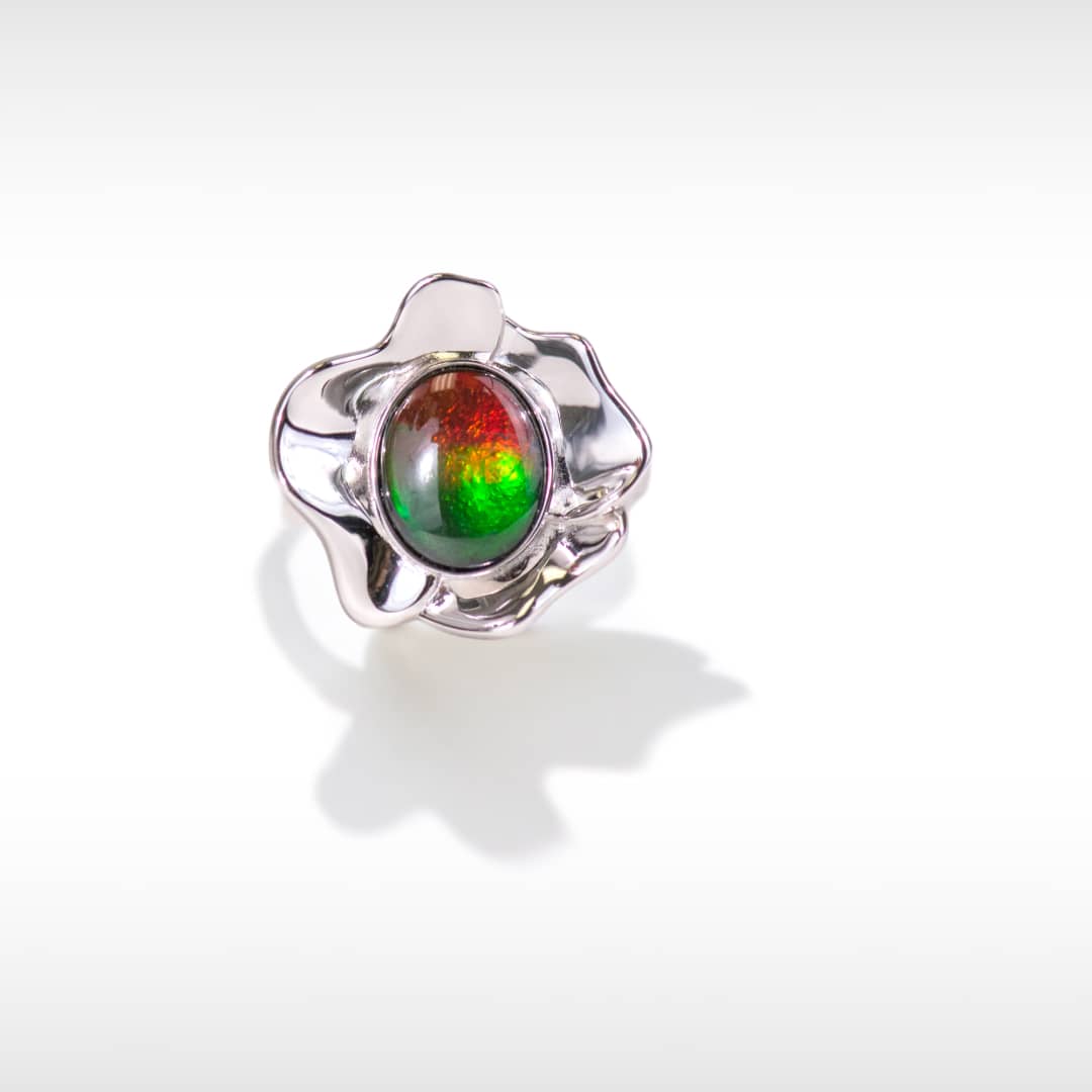 Bloom Ammolite Ring in Sterling Silver