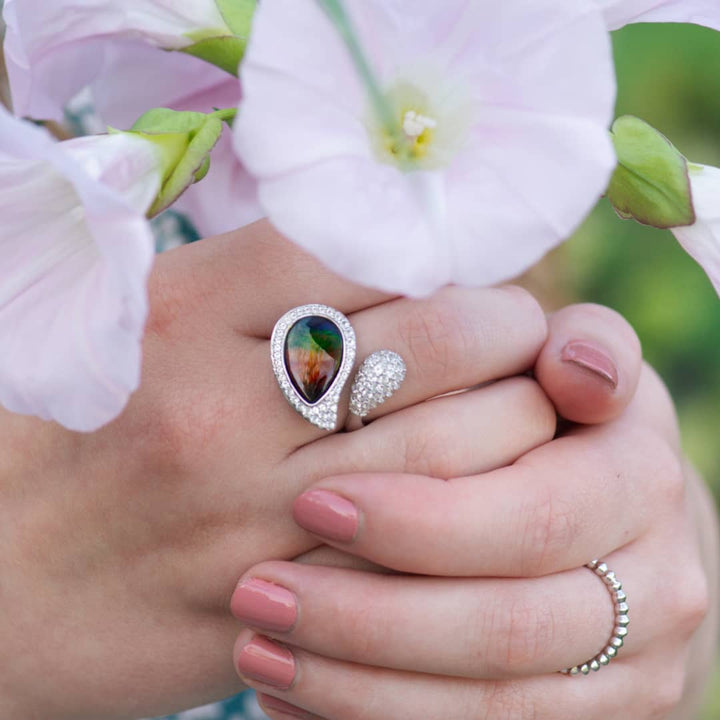 Blossom Ammolite Ring in Sterling Silver