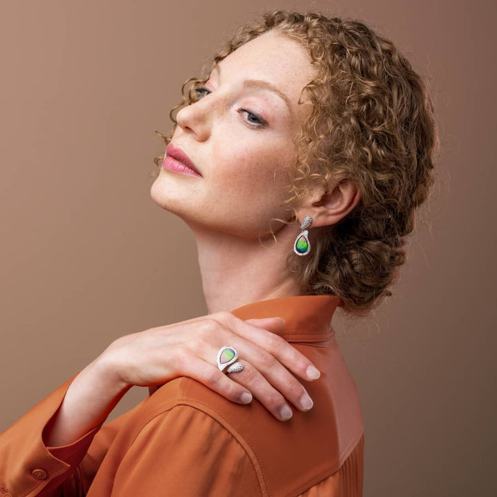 Blossom Ammolite Ring in Sterling Silver