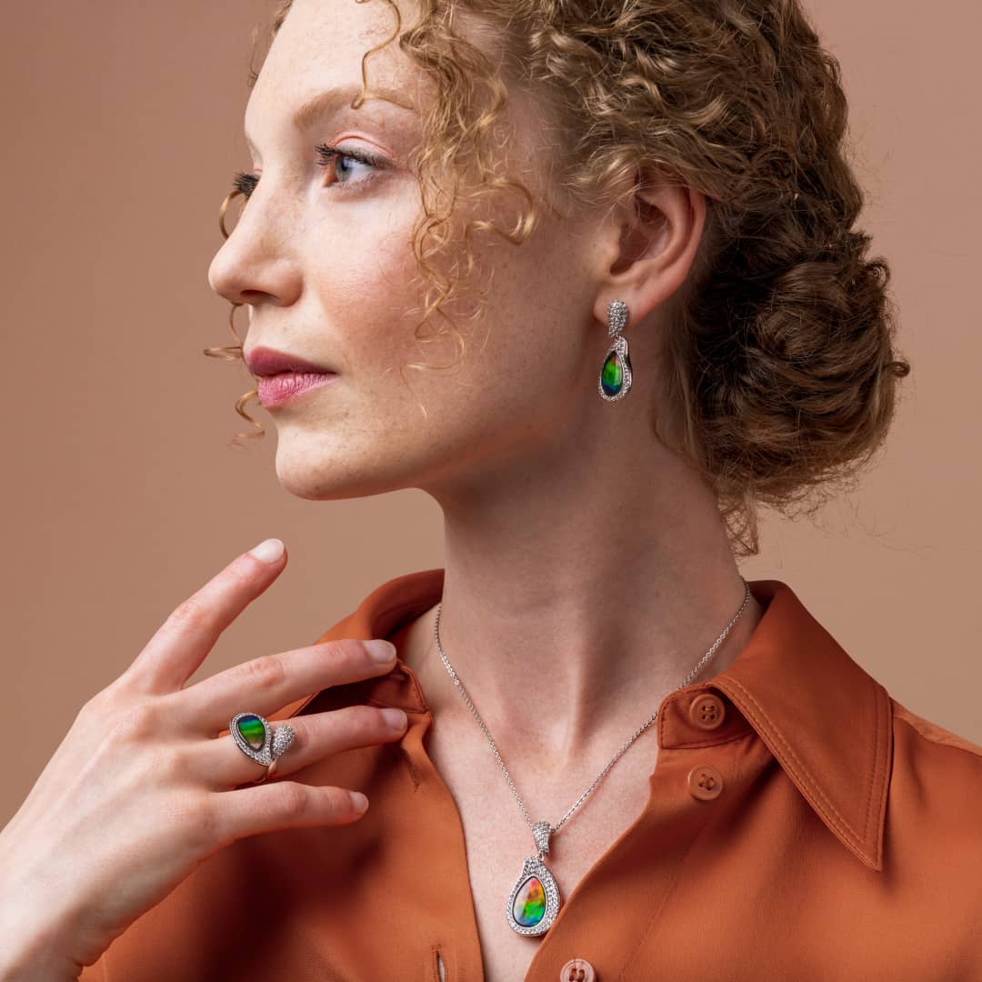 Blossom Ammolite Earrings in Sterling Silver