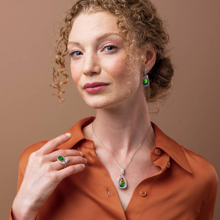 Blossom Ammolite Earrings in Sterling Silver