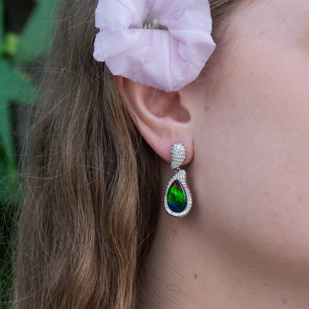 Blossom Ammolite Earrings in Sterling Silver