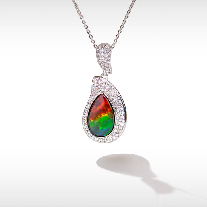 Blossom Ammolite Pendant in Sterling Silver