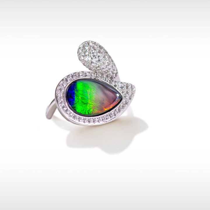 Blossom Ammolite Ring in Sterling Silver