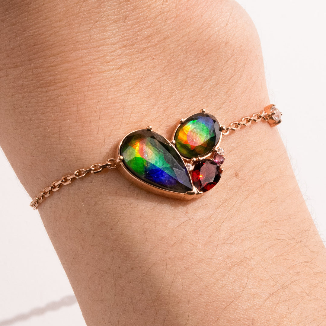 Adore Ammolite Bracelet in 18k Rose Gold Vermeil