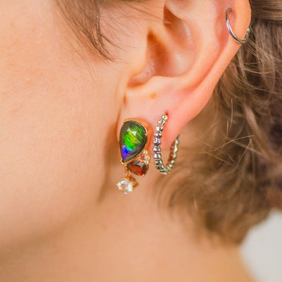 Adore Ammolite Earrings in 18k Rose Gold Vermeil