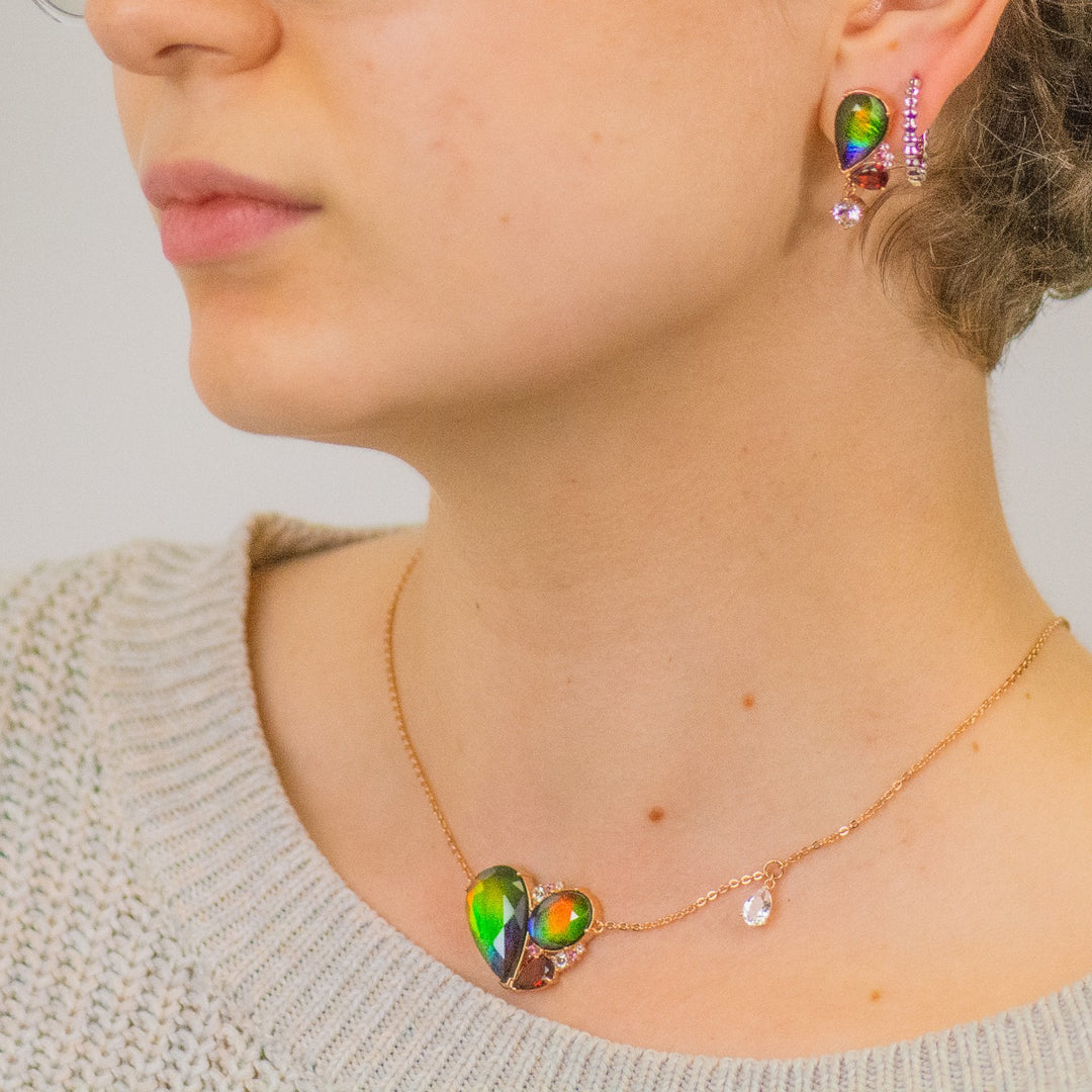 Adore Ammolite Pendant in 18k Rose Gold Vermeil