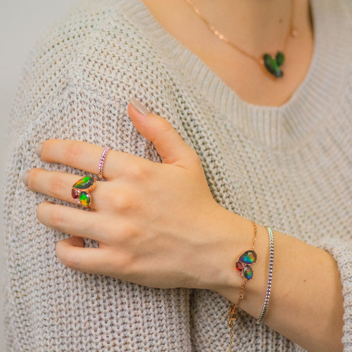 Adore Ammolite Bracelet in 18k Rose Gold Vermeil