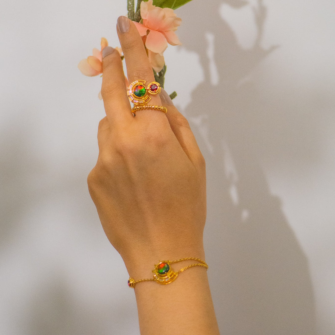 Prosperity Ammolite Bracelet in 18k Gold Vermeil