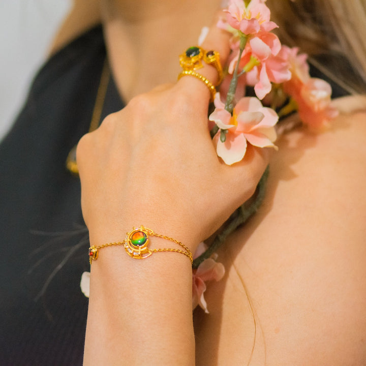 Prosperity Ammolite Bracelet in 18k Gold Vermeil