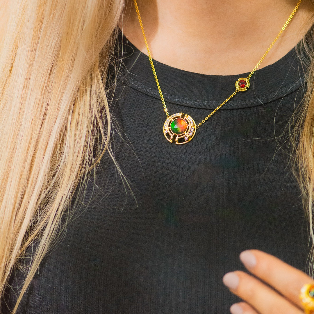 Prosperity Ammolite Necklace in 18k Gold Vermeil