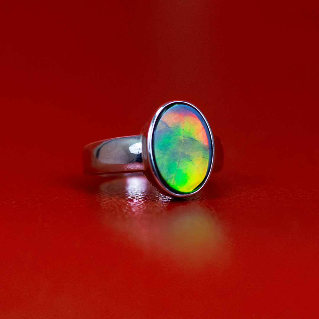 Sterling Silver Ammolite Ring