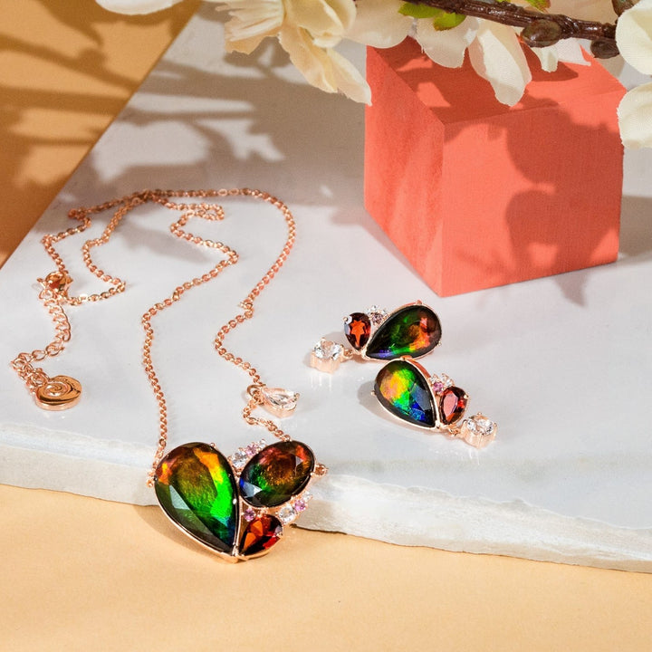 Adore Ammolite Pendant in 18k Rose Gold Vermeil