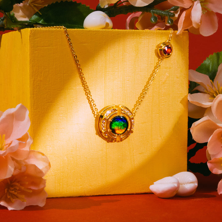 Prosperity Ammolite Necklace in 18k Gold Vermeil