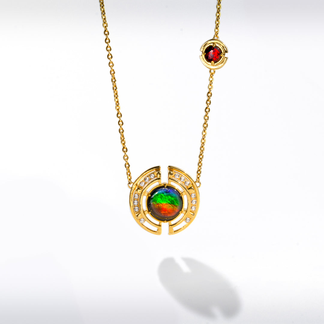 Prosperity Ammolite Necklace in 18k Gold Vermeil