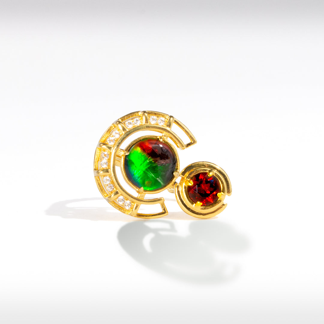 Prosperity Ammolite Ring in 18k Gold Vermeil