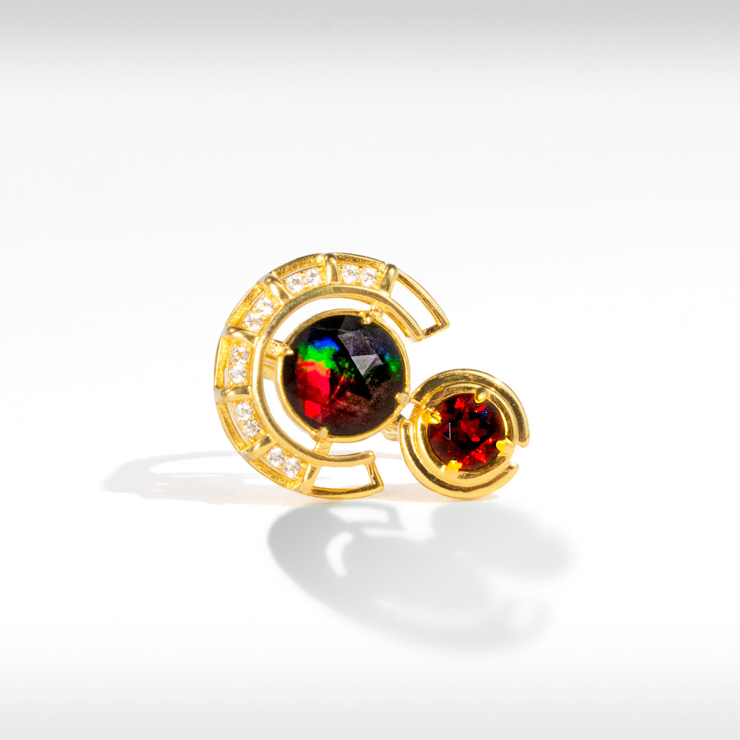 Prosperity Ammolite Ring in 18k Gold Vermeil