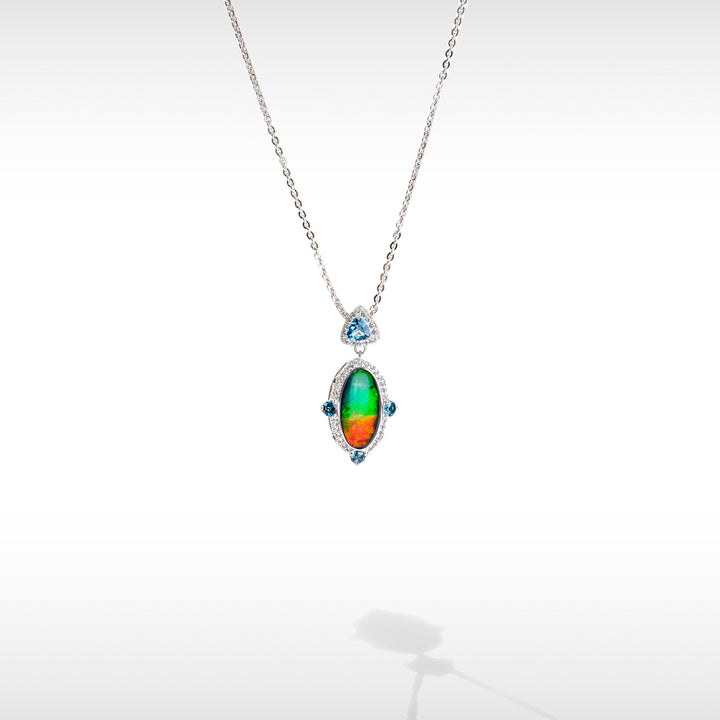 Lavish Ammolite Pendant in Sterling Silver