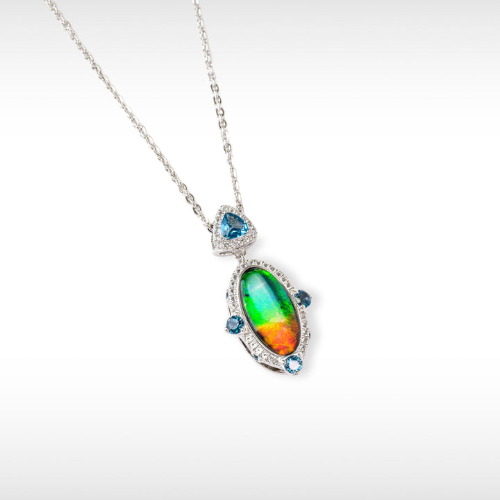 Lavish Ammolite Pendant in Sterling Silver