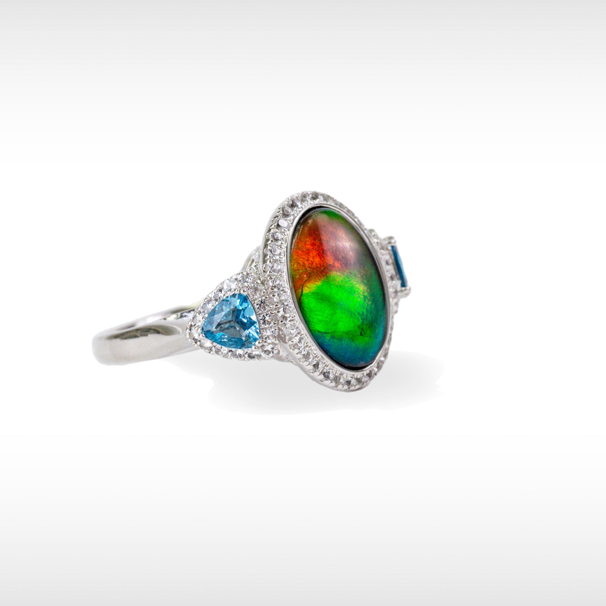 Lavish Ammolite Ring in Sterling Silver – KORITE