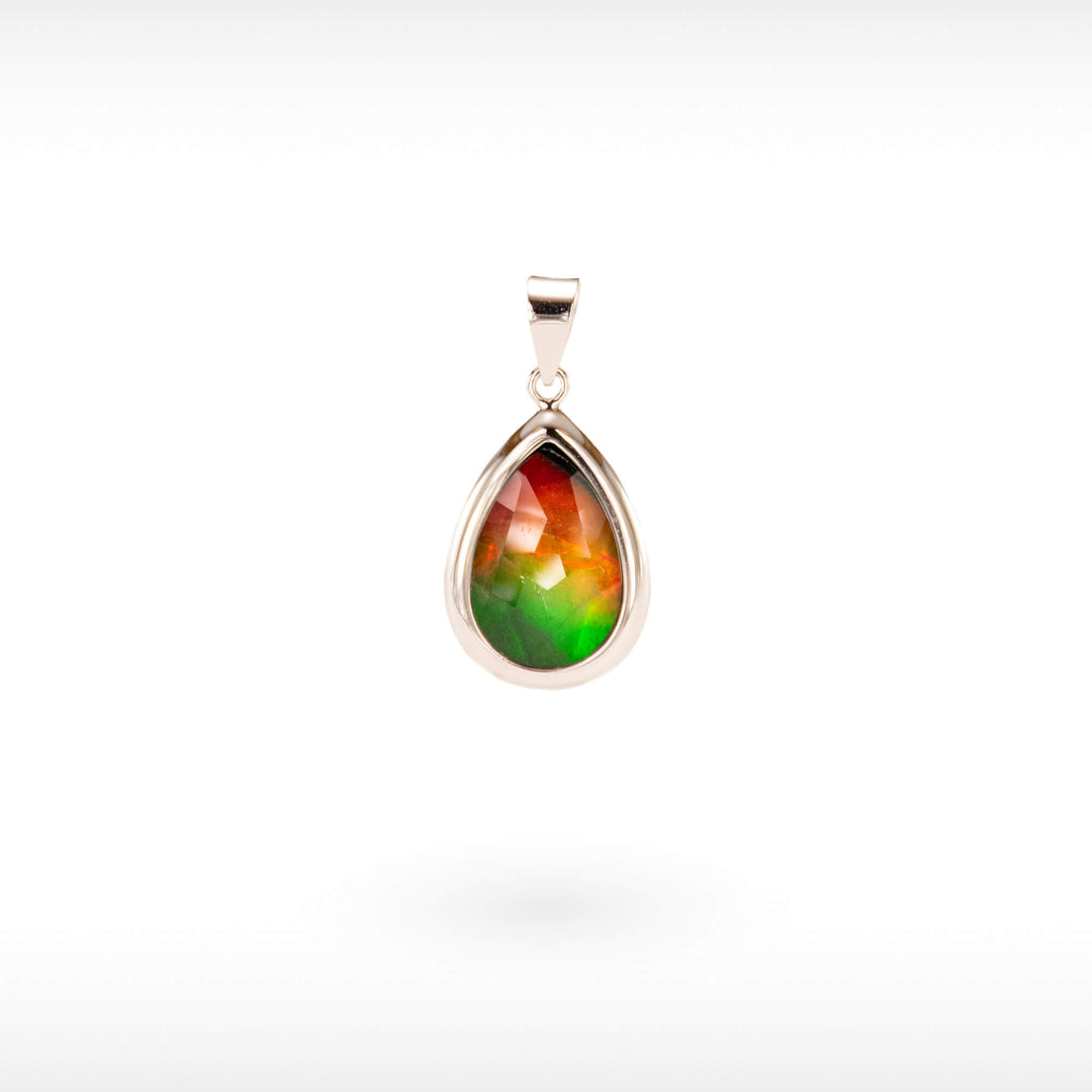 14K Gold A Grade Ammolite Pendant