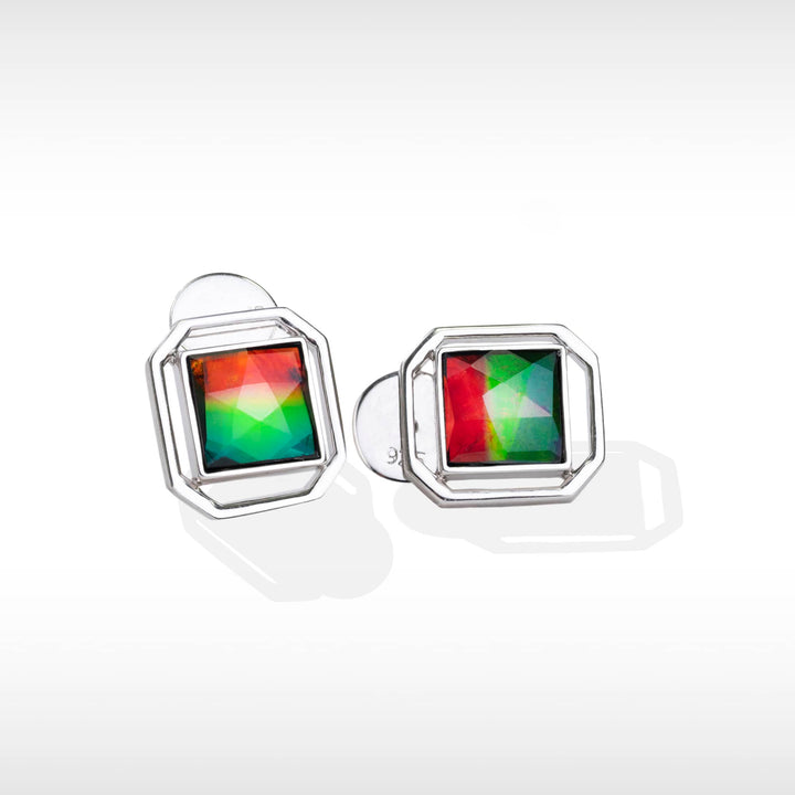 Prisma ammolite earring in sterling silver