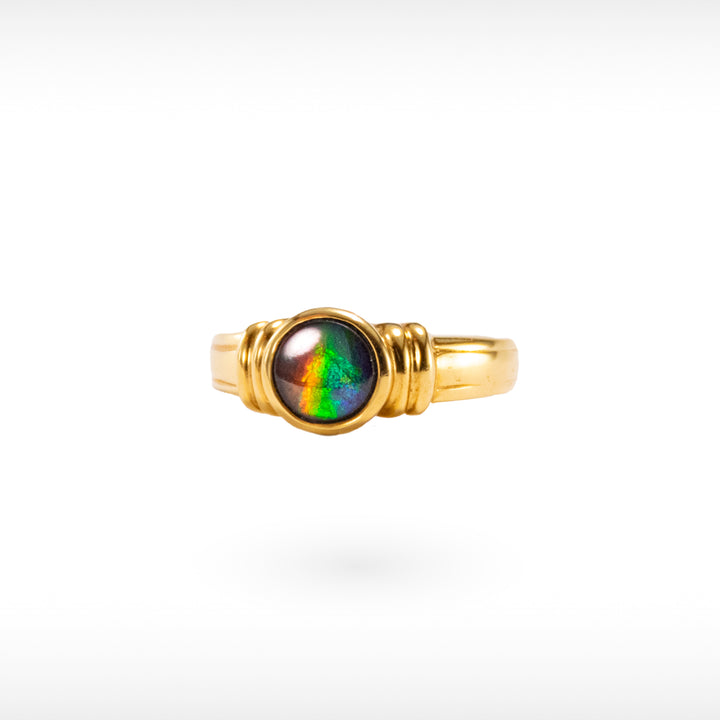 Women's 14K Gold A Grade Ammolite Ring