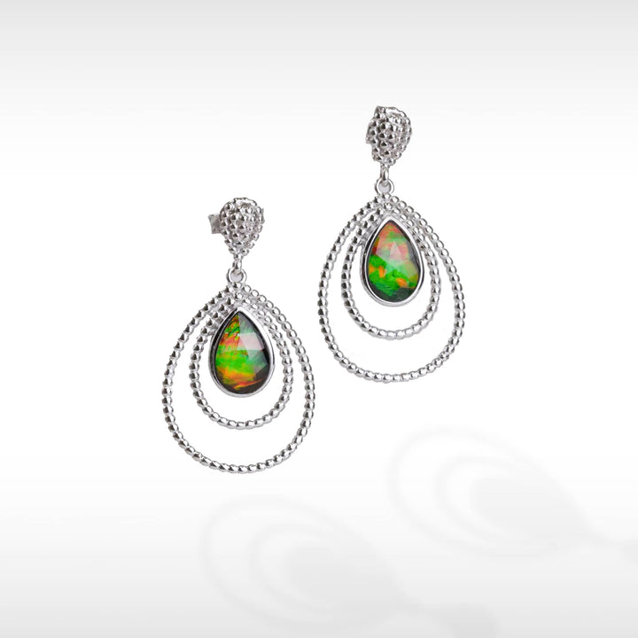 Women's Sterling Silver Ammolite Earrings