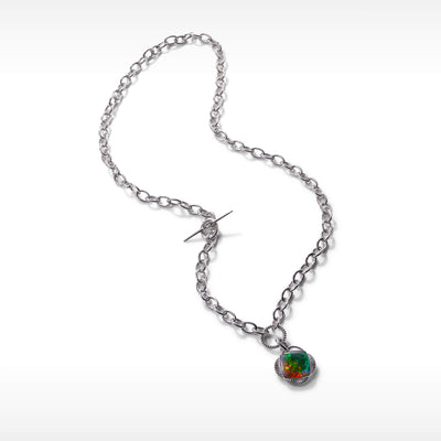 Origins Chain Link Ammolite Necklace in Sterling Silver