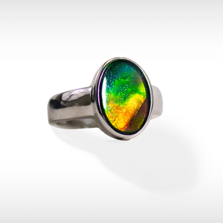 Sterling Silver Ammolite Ring