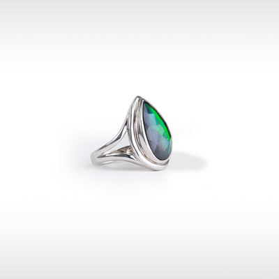 Women's Sterling Silver Ammolite Ring