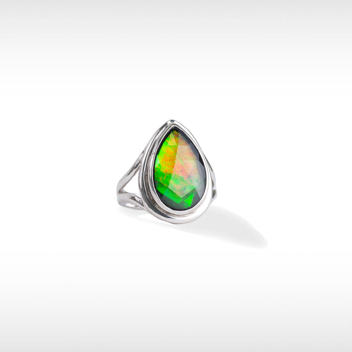 Women's Sterling Silver Ammolite Ring