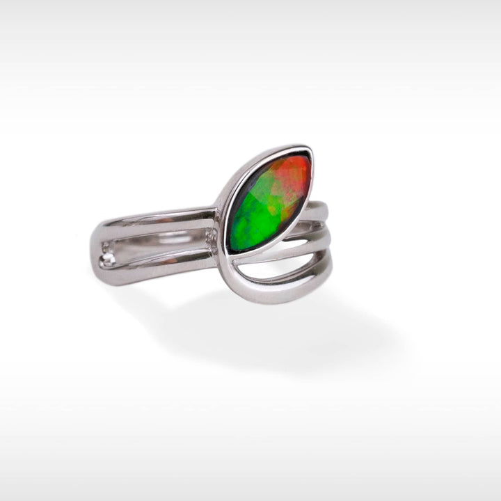 Women's Sterling Silver Ammolite Ring