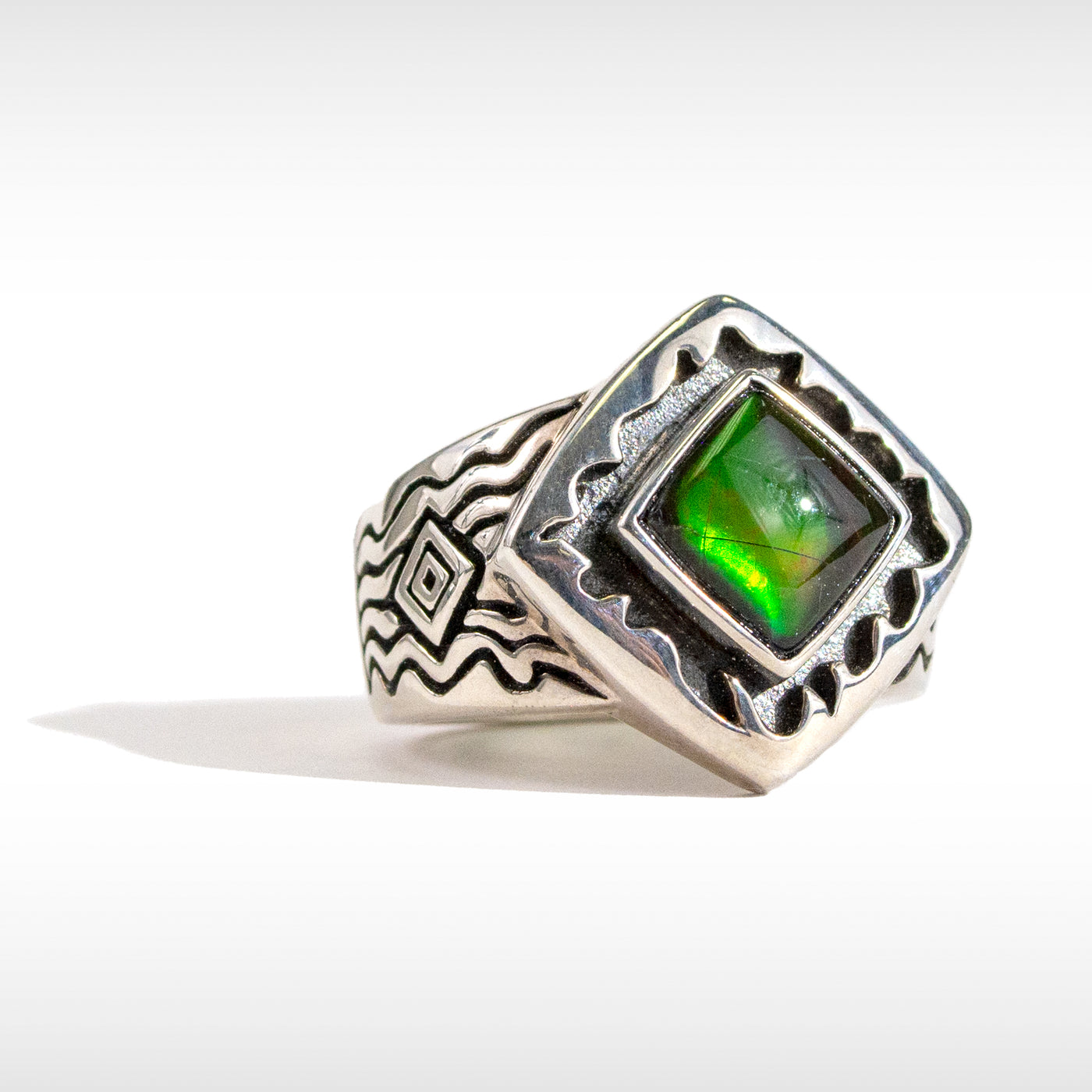 Sterling Silver Ammolite Ring