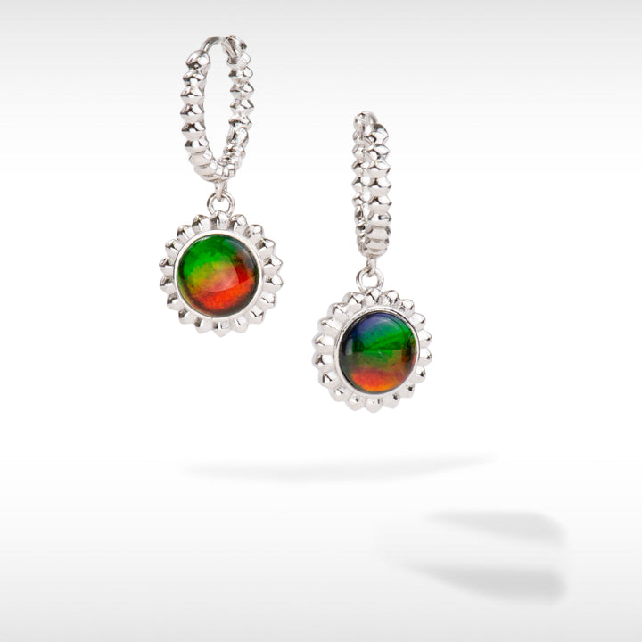 Solstice Ammolite Earrings in Sterling Silver