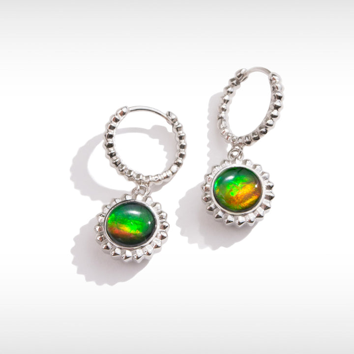 Solstice Ammolite Earrings in Sterling Silver