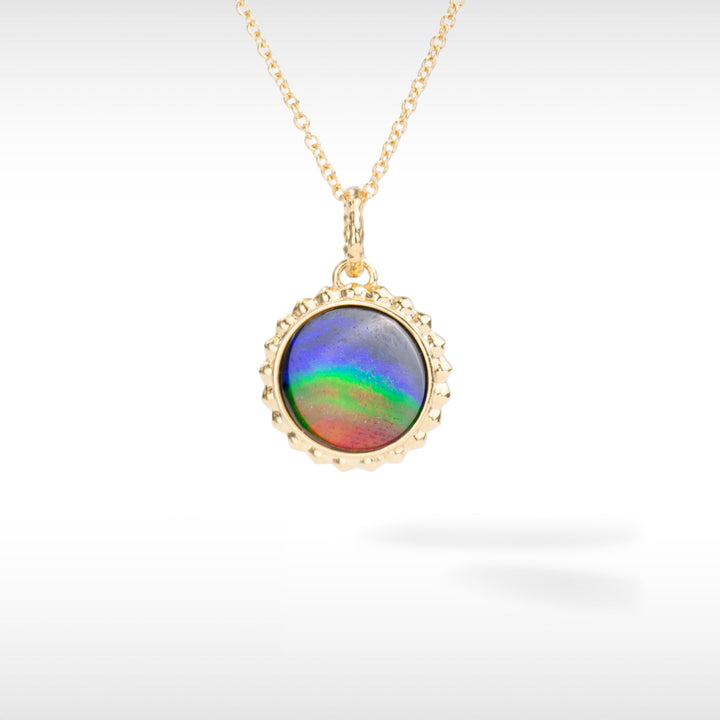 Solstice Ammolite Pendant in 18K Gold