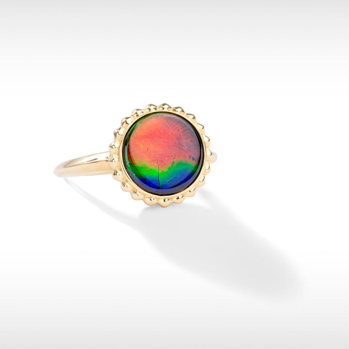 Solstice Ammolite Ring in 18K Gold