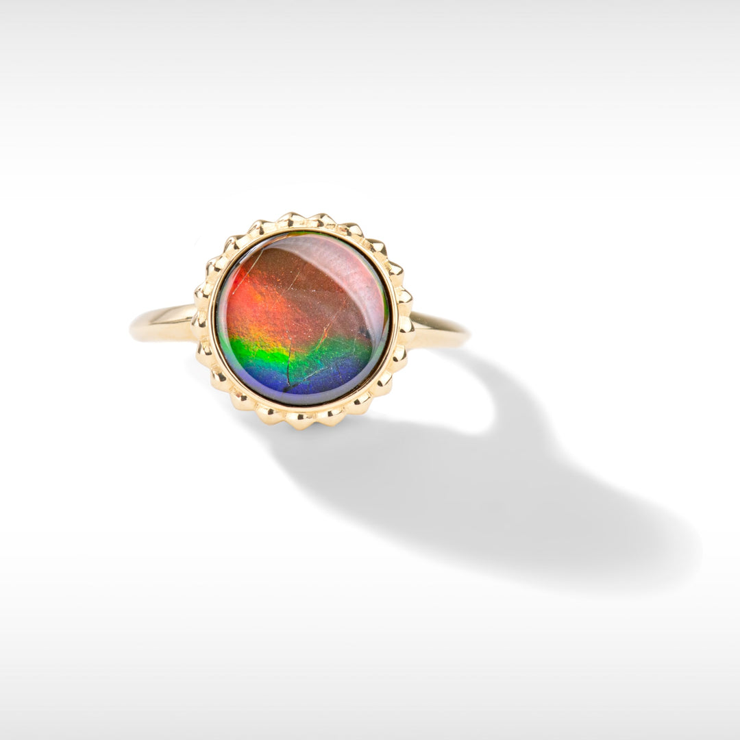 Solstice Ammolite Ring in 18K Gold