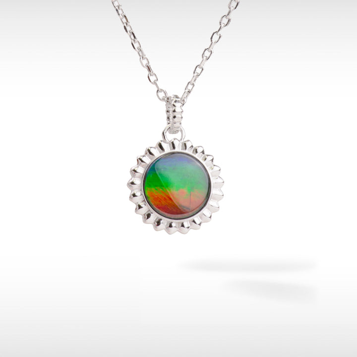 Solstice Ammolite Pendant in Sterling Silver