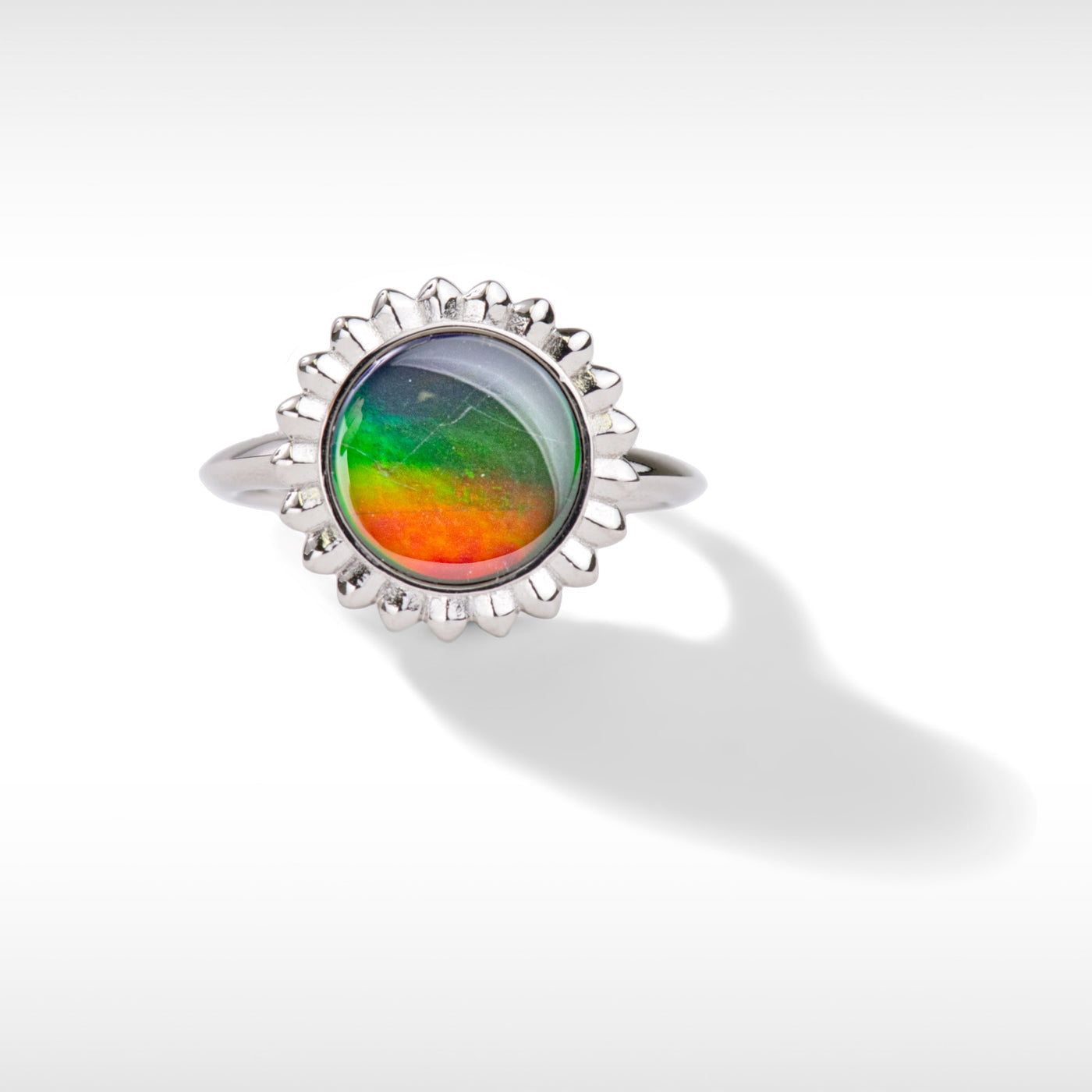 Solstice Ammolite Ring in Sterling Silver