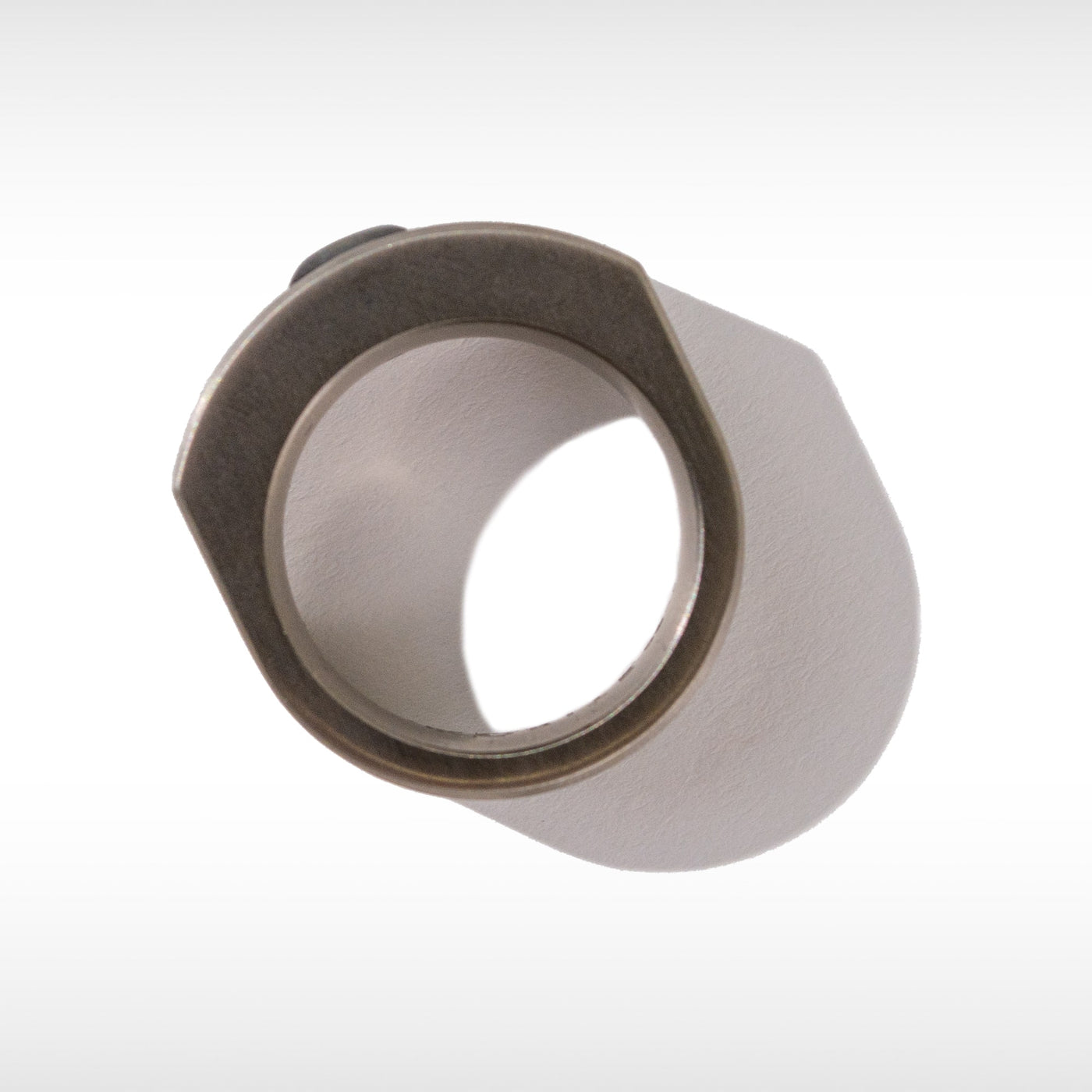 Dusk Ammolite Ring in Grey Polished Titanium