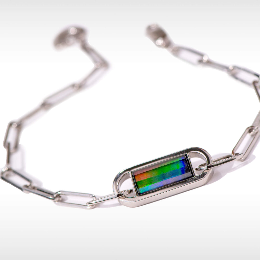 Unity ammolite bracelet in sterling silver