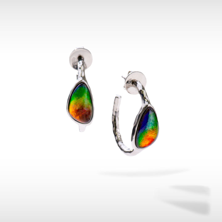 Waves Ammolite Earrings in Sterling Silver