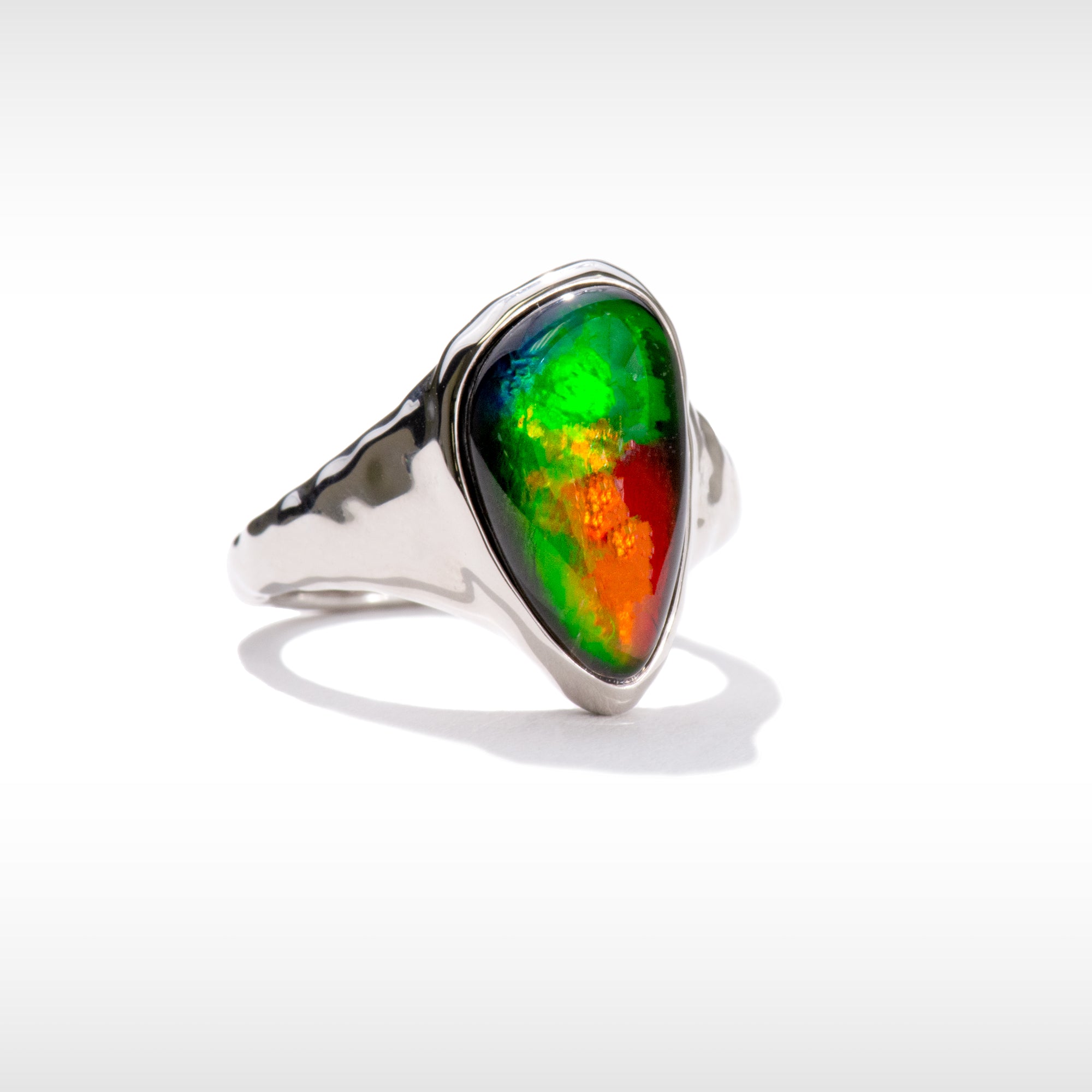 Waves Ammolite Ring in Sterling Silver – KORITE