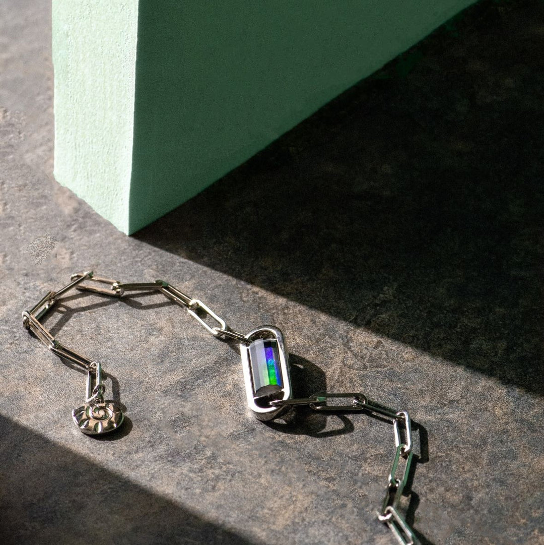 Unity ammolite bracelet in sterling silver